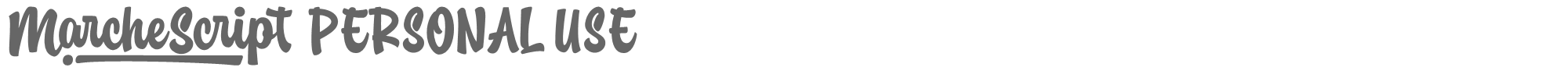 Sample characters Marche Script Font