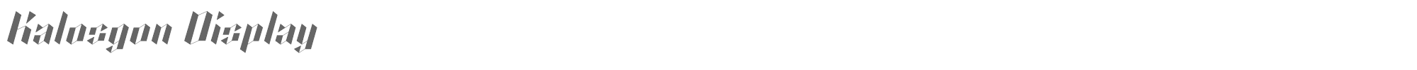 Sample characters Kalosgon Font