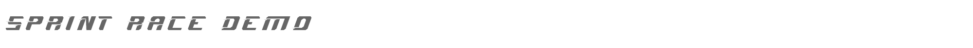 Sample characters Sprint Race Font