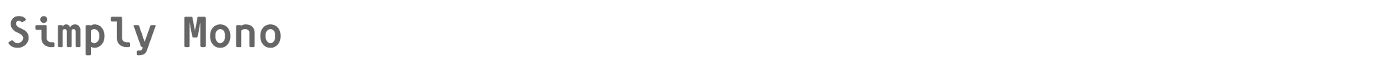 Sample characters Simply Mono Font