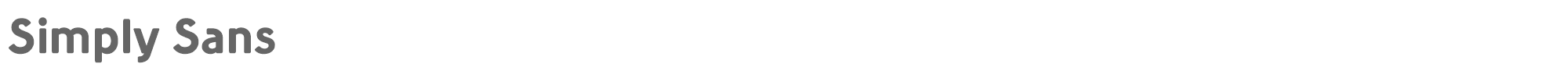 Sample characters Simply Sans Font