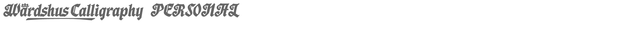 Sample characters Wardshus Calligraphy Font