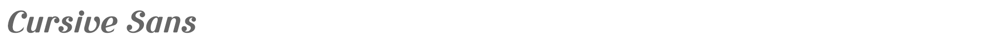 Sample characters Cursive Sans Font