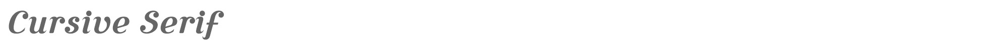 Sample characters Cursive Serif Font