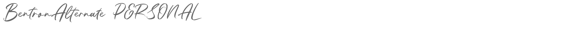 Sample characters Bentron Calligraphic Font