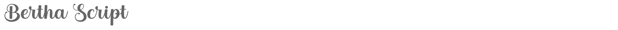 Sample characters Bertha Script Font