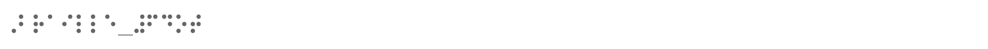 Sample characters Braille 6dot Font