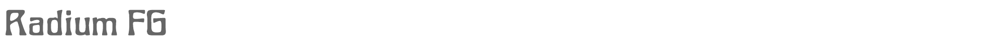 Sample characters Radium FG Font