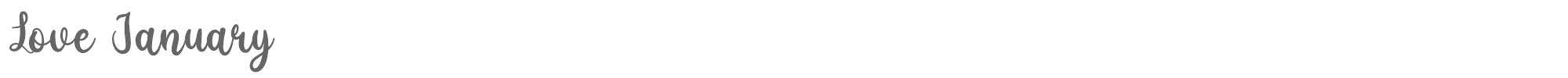 Sample characters Love January Font