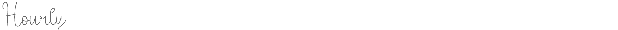 Sample characters Hourly Font