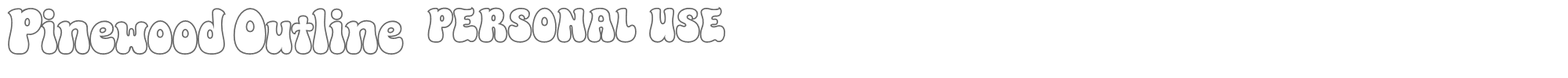 Sample characters Pinewood Outline Font
