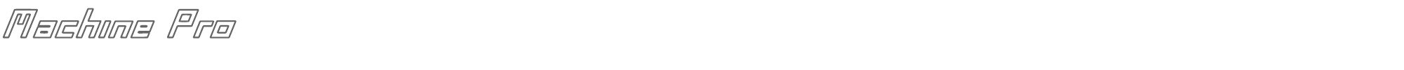 Sample characters Machine Pro Font