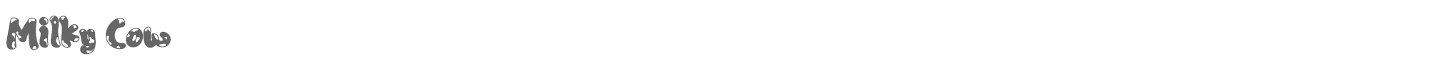 Sample characters Milky Cow Font