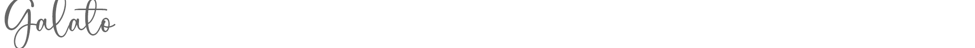 Sample characters Galato Font