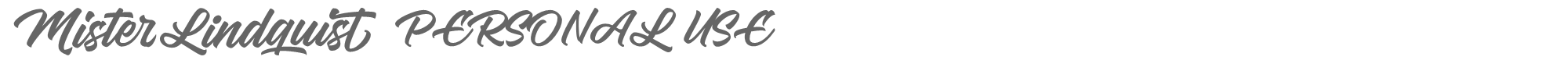 Sample characters Mister Lindquist Font