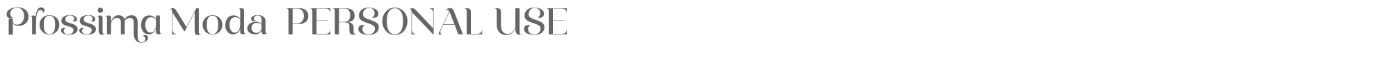 Sample characters Prossima Moda Font