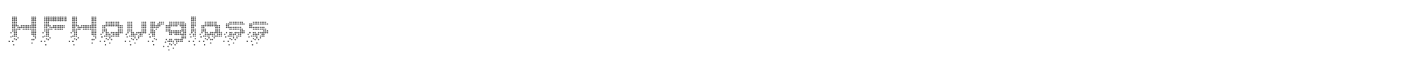 Sample characters HF Hourglass Font