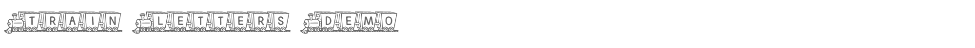 Train Letters TrainLetters-Demo.ttf font preview