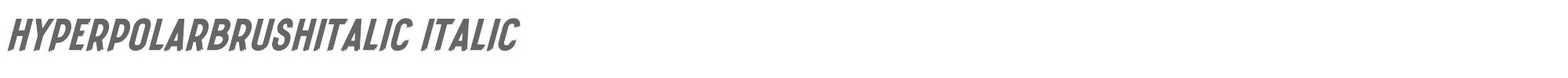 Sample characters Hyperpolar Brush Font