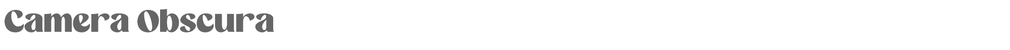 Sample characters Camera Obscura Font