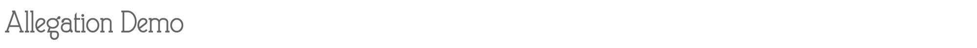 Sample characters Allegation Font