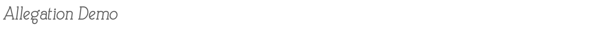 Allegation AllegationDemoBoldItalic.ttf font preview