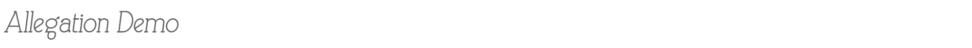 Allegation AllegationDemoItalic.ttf font preview