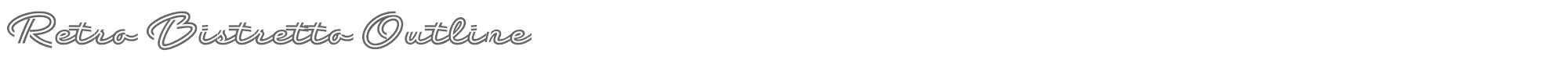 Sample characters Retro Bistretto Outline Font