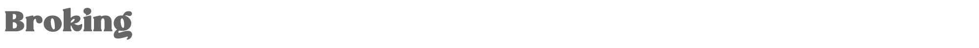 Sample characters Broking Font