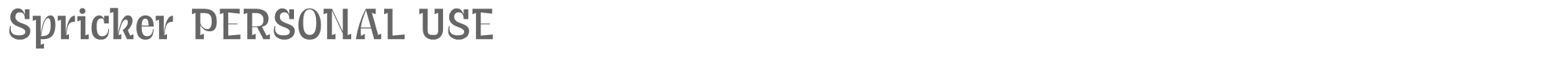 Sample characters Spricker Font
