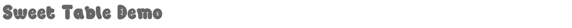 Sample characters Sweet Table Font