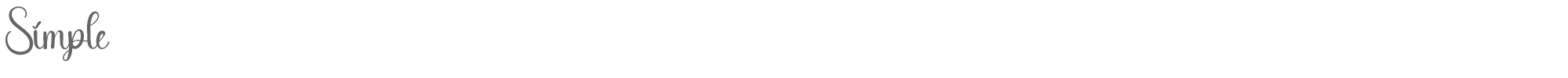 Sample characters Simple Font