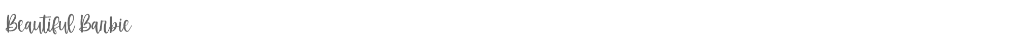 Sample characters Beautiful Barbie Font