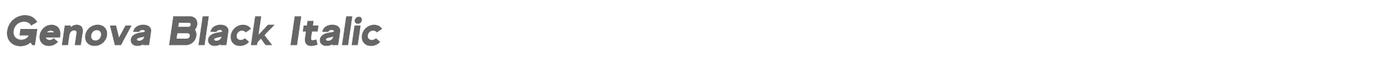 Genova Genova-BlackItalic.otf font preview