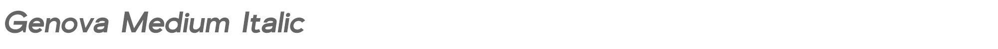 Genova Genova-MediumItalic.otf font preview