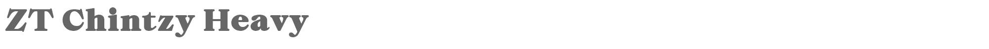 Sample characters ZT Chintzy Heavy Font