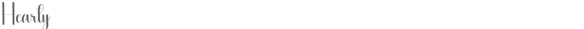 Sample characters Hearty Font
