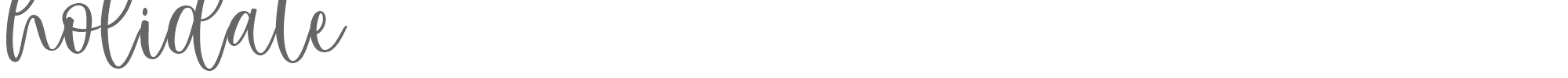 Sample characters Holidate Font
