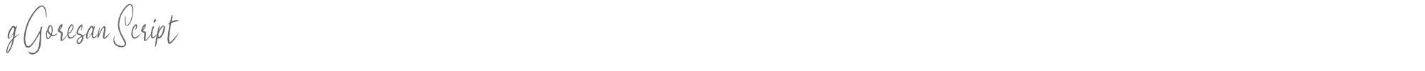 Sample characters g Goresan Script Font