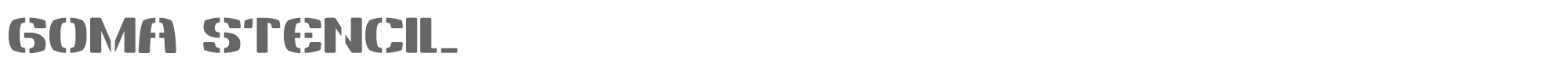Sample characters Goma Stencil Font