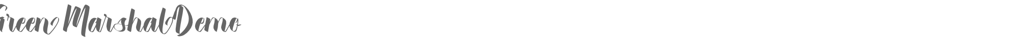 Sample characters Green Marshal Font
