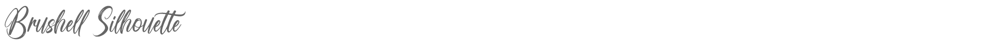 Sample characters Brushell Silhouette Font