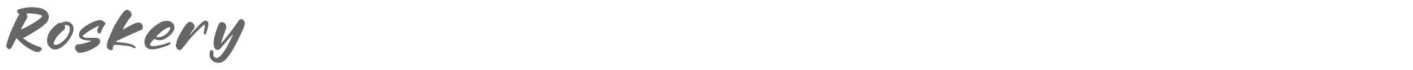 Sample characters Roskery Font