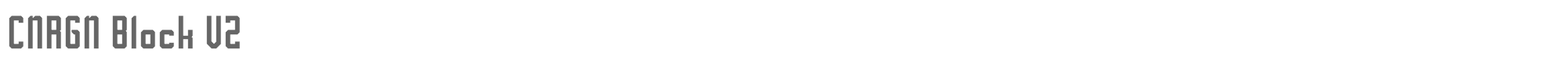 Sample characters CNRGN Block V2 Font