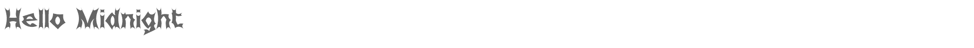 Sample characters Hello Midnight Font