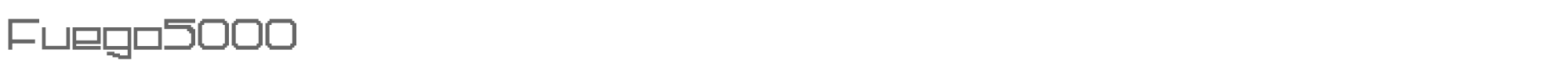 Sample characters Fuego5000 Font
