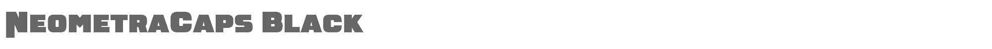 Sample characters Neometra Caps Font