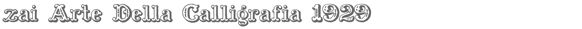 Sample characters zai Arte Della Calligrafia 1929 Font