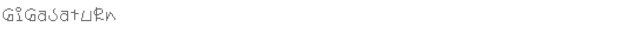 Sample characters GigaSaturn Font