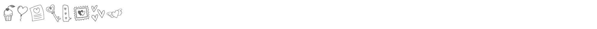 Sample characters Lovebats Font